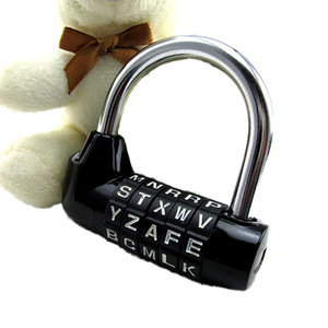 High Quality U-Shaped Combination <strong>Padlock</strong> for Fitness <strong>Gym</strong> Durable and Polished Finish Replaced 5 Letters and Numbers - Product Image 1
