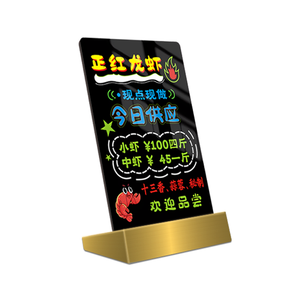 <span class=keywords><strong>Pizarra</strong></span> Pequeña Negra de Acrílico para Mensajes, Mini <span class=keywords><strong>Pizarra</strong></span> con Soporte para Menús de Restaurantes, Cafés y Notas - Product Image 2