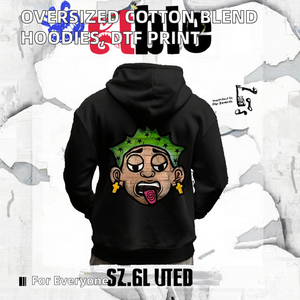Wholesale 260g Polyester Cotton <b>Blend</b> High Quality Oversized Loose Hoodies DTF Print Back Picture Free Shipping Customizable - Product Image 2