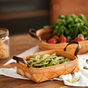 Cesta de almacenamiento directa de fábrica para el hogar, cesta de fruta tejida con astillas de madera, forma rectangular, precio barato para uso alimentario - Product Image 6