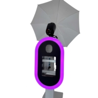 Photobooth ovale 2026 pour iPad, machine photo DSLR pour mariages et fêtes avec flight case