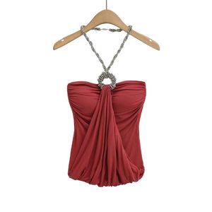 Vestido de verano para mujer estilo Spice Girl Pure Desire con almohadillas en el pecho, cuello halter y lazo, falda ajustada que estiliza la cadera - Product Image 2