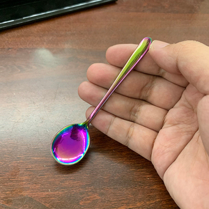 Nhà Máy Bán Buôn 5 Kích Thước Biểu Tượng Tùy Chỉnh Kim Loại Súp Kem Bữa Ăn Tối Món Tráng Miệng Muỗng Thép Không Gỉ Hàn Quốc Vòng Trà Muỗng Cà Phê - Product Image 5