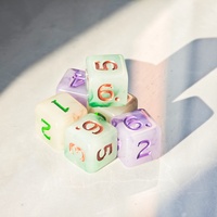Dés de jeu de luxe en résine marbrée effet jade, coins carrés, thème forêt, pour Pathfinder RPG