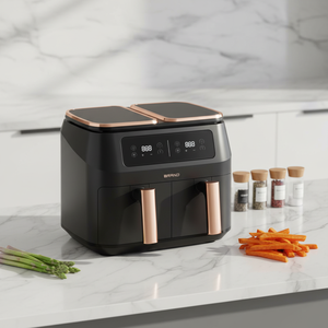 Anbolife Nouvelle <span class=keywords><strong>Friteuse</strong></span> à Air 8L à Double Panier, 8 Menus Préprogrammés, Grand Écran Numérique Intelligent, Contrôle avec 10 Menus Rapides Préprogrammés - Product Image 3