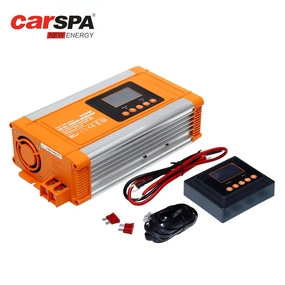 Inverter Tenaga Surya Baru 500W 12V 220V dengan Remote Control Tampilan LCD DC12/24/48V Ke AC1110V/220V dengan Port USB Ganda, RS485port