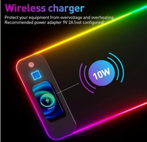 Printed Extended Rgb <strong>Gaming</strong> Mouse Pad Custom Logo Wireless Charging Xxl 10w <strong>Lighting</strong> Map Rgb <strong>Gaming</strong> <strong>Keyboard</strong> Mouse Pad - Product Image 2