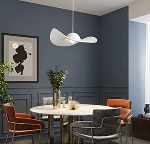 Zeal Lighting Colgante moderno con forma de sombrero de paja único para sala de estar Luz colgante de vidrio negro - Product Image 5