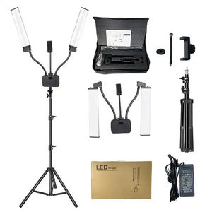 Adjustable Double Arm LED Makeup Lamp with Phone Clip Beauty Photography PMU Lighting Accessory - Product Image 1