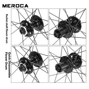 Meroca 50-mm-Carbonfaser-Rennrad-Laufradsatz mit Nabe für 2 Lager vorne und 4 Lager hinten, Schnellspanner/Steckachse, Sechs-Loch-Scheibenbremse - Product Image 3