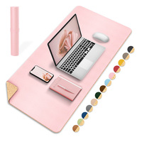 Tapis de bureau en cuir uni avec repose-poignets, antidérapant, résistant aux taches, surface d'écriture extra-large 80x40cm, pour le travail et la maison