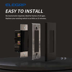 ELEGRP US Stock Lot de 2 gradateurs de lumière numérique à 3 voies 120V UL noir mat pour lumière LED ou CFL à intensité variable de 300W - Product Image 4