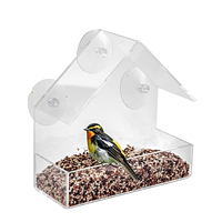 Mangeoire pour animaux de compagnie en acrylique transparent solide pour l'extérieur mangeoires automatiques en acier écologique pour oiseaux sauvages chiens en plastique
