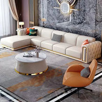 Italienischer Luxus-Stil Modernes Modulsofa-Set Leichter Luxus Schlichtes Design für Wohnzimmermöbel