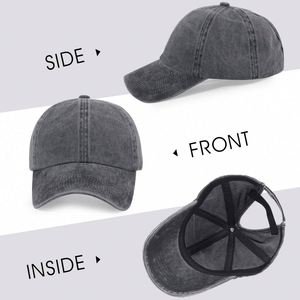 Casquette de baseball unisexe en coton de haute qualité à 6 panneaux, avec ouverture pour queue de cheval, style sportif, vente en gros - Product Image 6