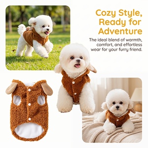 Manteau de luxe élégant pour animaux de compagnie, en forme de boule tridimensionnelle, avec traction intégrée pour petits chiens et chats - Product Image 5