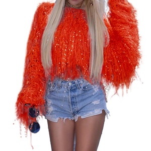 เสื้อสเวตเตอร์ถักไหมพรมประดับพู่ทำมือสำหรับผู้หญิง ขายดีประจำฤดูใบไม้ร่วง/ฤดูหนาว แฟชั่น - Product Image 2