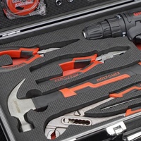 MAXPOWER Ensemble d'outils de réparation automobile électrique au lithium 52 pièces Boîte à outils portable Outil à main pour la maison