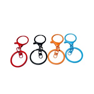 Colorful Zinc Alloy Lobster Buckle Key Chain <b>Ring</b> For DIY Jewelry Accessories Bag Charms Round Shape Baking Paint Finish - Product Image 2