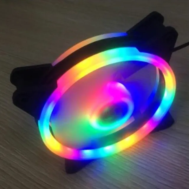SATE(22C)Cheapest StockコンピュータケースRGB LEDファンPC 12V CoolingファンRainbow FanためGamingコンピュータ