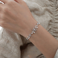 Bracelets à breloques en dentelle irrégulière fine pour femmes, en argent sterling 925, bracelet chaîne à maillons tendance, bijoux de créateur personnalisés, vente en gros