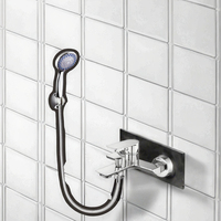 Robinet de douche mural monocommande en alliage de zinc, anti-corrosion, finition chromée, jet pluie, céramique polie, chaud/froid