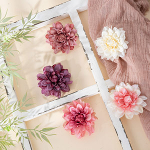 Têtes de fleurs artificielles CallaFloral Dahlia en tissu tissé, couleurs rose, blanc laiteux, rose clair, rose foncé, violet, pour décoration intérieure et mariages - Product Image 1