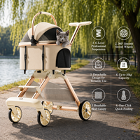 Poussette pour animaux de compagnie, chien, chat, pliable, 2 en 1, légère, pour voyages en plein air, camping