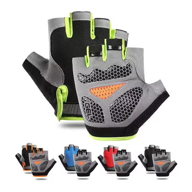 AOFIT Good Quality Breathable Mesh Anti-Slip Shock Absorbing Half Finger Sport Gloves Pull Closure Polyester Material for Gym