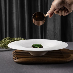 YAYU OEM工厂批发Vajilas De Porcelana套装白色自助酒店陶瓷沙拉菜餐厅定制瓷盘 - Product Image 1