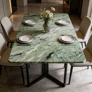 Loseta de Mármol Verde Esmeralda al por Mayor con Vetas Negras, Piedra Natural para Baño, Fondo de TV, Mesa de Comedor - Product Image 5