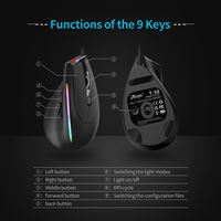 ZELOTES T-50 Mouse Gaming Vertikal Optik Berkabel Ergonomis RGB Backlit USB 12800DPI yang Dapat Diprogram, Stok Tersedia