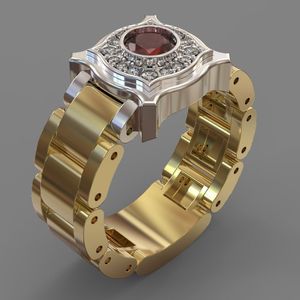 Anello da uomo bicolore con accenti rotondi, stile western audace, accessorio alla moda per feste, idea regalo - Product Image 1