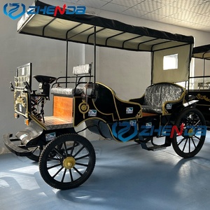 High Quality Retro Style Electric Sightseeing Carriage in Black with Sunshade Special Transportation - Product Image 3
