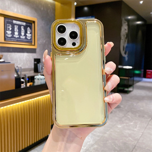 Funda de Teléfono Popular de Acrílico Duro Cristalino para OPPO RENO 12 5G RENO 12 PRO, Botón de Galvanoplastia, Funda Transparente - Product Image 4