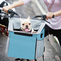 Panier de vélo pour chien en nylon réglable avec fermeture à boucle, sac à dos de voyage portable imperméable pour petits animaux, porte-animaux pour vélo