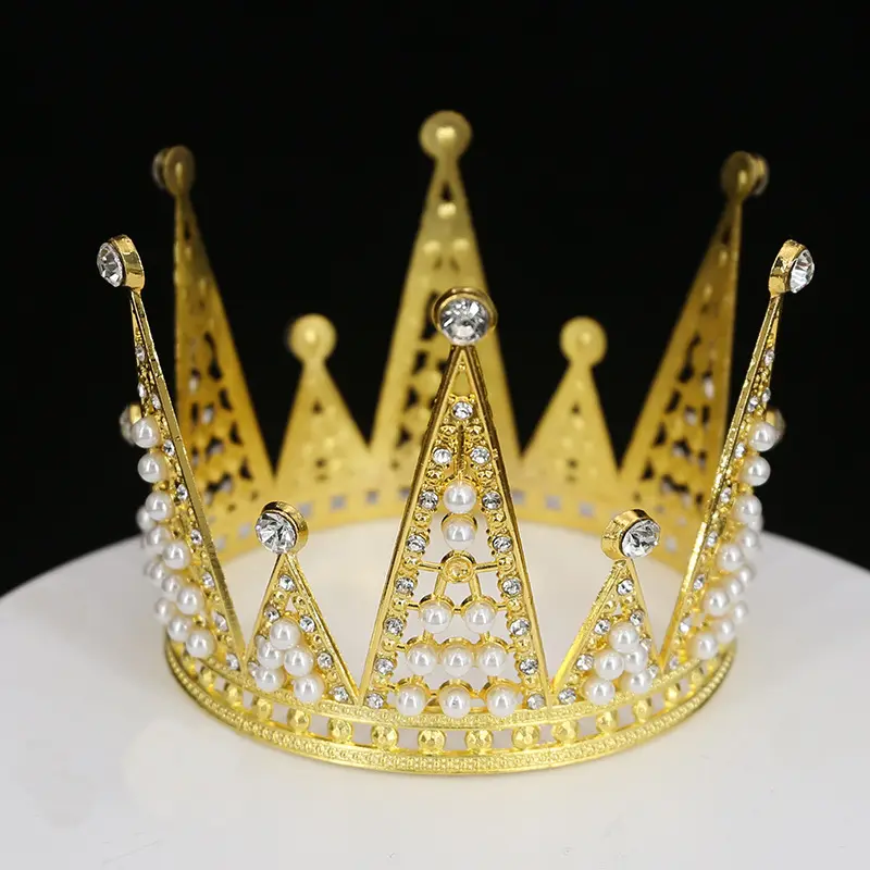 Cake Decoration Alloy Crown Flower Dress Up Jewelry Birthday Crown Children Headdress Adult Hair Accessories