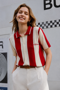 ODM Women Striped Cropped Knit for Vest Soft Spandex/Cotton Custom Logo Short Knitted <b>Top</b> All Seasons Casual Fashion Daily - Product Image 3