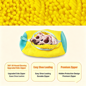 Wholesale Durable Shoe <b>Laundry</b> Washing Bag Anti‑Deformation Chenille Shoe Cleaner Bag For Washer Machine For All Kinds Of Shoes - Product Image 4