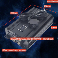 Amplificateur de subwoofer de voiture 3K RMS 1CH Classe D, monobloc, RMS 3000W, Classe D, max 6000W, 1 ohm, basses puissantes, SPL, amplificateur de voiture