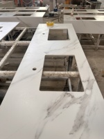 Servicios de ingeniería de azulejo de piso de pared de encimera de losa sinterizada personalizada con dibujo de acabado mecanizado-para comedor y salón