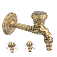 Robinet mural en laiton anti-éclaboussures de style européen pour machine à laver, avec cartouche céramique, pour eau froide uniquement, pour extérieur