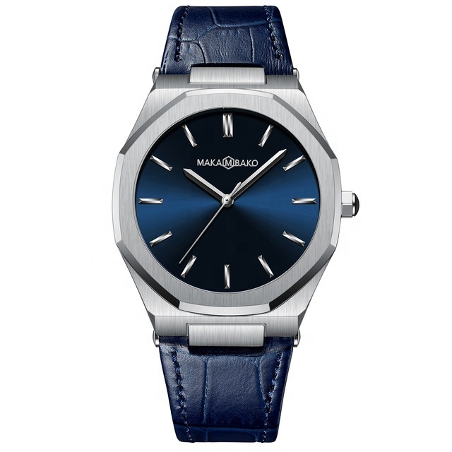 Luxury Brand Mens Genuine Leather Business Japanese Quartz Wrist Watch