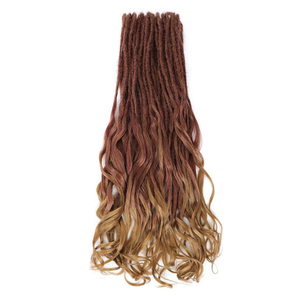 Extensions de cheveux Tresses ondulées faites à la main pour femmes Locs gris Bouclés ondulés <span class=keywords><strong>Dreads</strong></span> en laine fine - Product Image 6