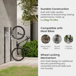 Support <span class=keywords><strong>mural</strong></span> <span class=keywords><strong>vertical</strong></span> LBM12-01 Easylift pour vélo, support de rangement pour vélo électrique, support de vélo pour garage, support de vélo pour intérieur, support de vélo électrique pour la maison - Product Image 2