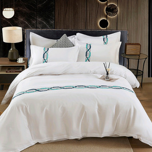 Juego de sábanas de algodón de lujo Eastwest 400-600 hilos, ropa de cama de estilo occidental con borde, juego de ropa de cama de Hotel de 5 estrellas - Product Image 3