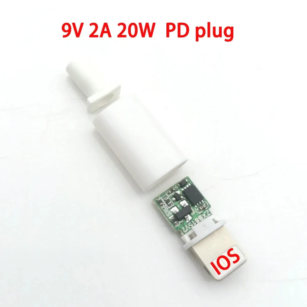 Enchufe de carga rápida USB C a IOS, cable de datos de soldadura de 9V, 2A, PD, 20W, parte de conector Lightning para iPhone 7, 8 X, 11, 12, 13, sin pop-up