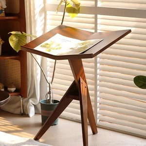Mesa Auxiliar Minimalista de Madera Maciza para Sofá, Mesa de Centro Plegable de Altura Ajustable, Mesa Auxiliar Móvil para Cama, Estante de Lectura - Product Image 2