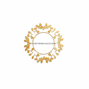 Placa de cargador de mesa de Color dorado hecho a mano con diseño de hojas, vajilla más exigente, vajilla para servidor de alimentos debajo del plato - Product Image 1