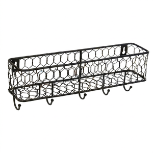 Premium Rustic Metal <b>Wire</b> <b>Storage</b> <b>Basket</b> Rectangle Hanging Multi-Purpose Neatening Organizer For Home - Product Image 1